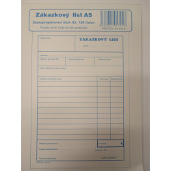 Zákazkovy list A5...