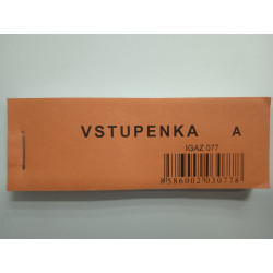 Vstupenka čislovaná 2dielna, i077