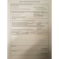 Záznam o registrovanom pracovnom úraze A4, i142