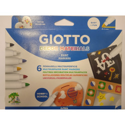 Popisovač decor Giotto na kameň, lepenku,kožu, sklo  6ks
