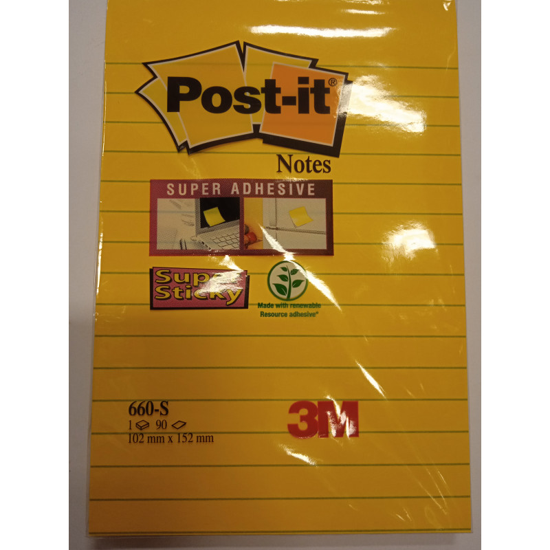 Nalepovací bloček 152x102 linajkový žltý